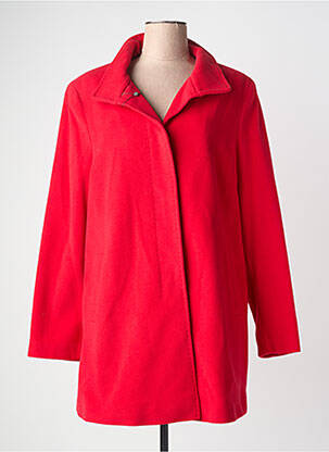 Manteau long coupe droite sans capuche rouge BASLER femme