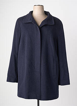 Manteau long coupe droite sans capuche bleu BASLER femme