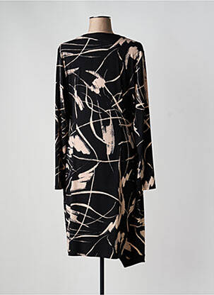 Robe mi-longue imprimé fantaisie manches longues noir JOSEPH RIBKOFF femme