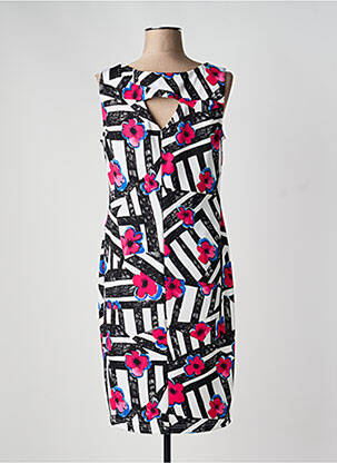 Robe mi-longue imprimé fantaisie sans manche noir JOSEPH RIBKOFF femme