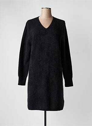 Robe pull col v manches longues noir ESTHEME femme