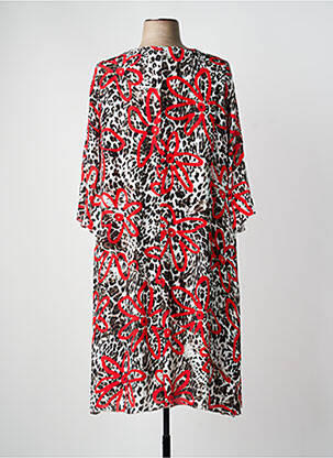 Robe mi-longue manches 3/4 manches 3/4 rouge SEMPRE PIU femme