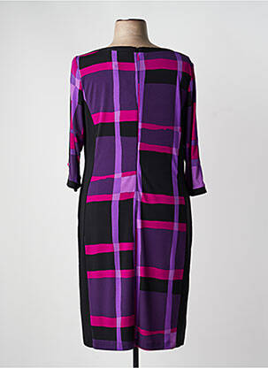 Robe mi-longue imprimé fantaisie manches courtes violet JOSEPH RIBKOFF femme