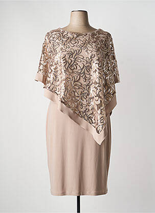 Robe mi-longue manches courtes manches courtes beige JOSEPH RIBKOFF femme