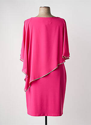 Robe mi-longue tissage crêpe manches courtes rose JOSEPH RIBKOFF femme