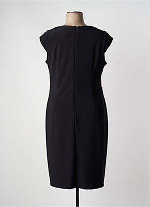 Robe mi-longue fermeture zippée au dos manches courtes noir JOSEPH RIBKOFF femme
