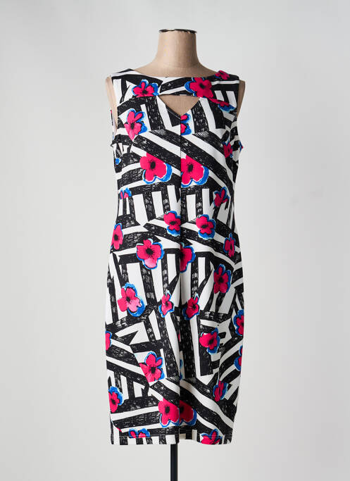 Robe mi-longue imprimé fantaisie sans manche noir JOSEPH RIBKOFF femme