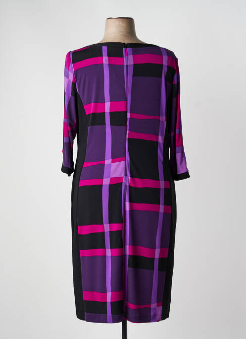 Robe mi-longue imprimé fantaisie manches courtes violet JOSEPH RIBKOFF femme