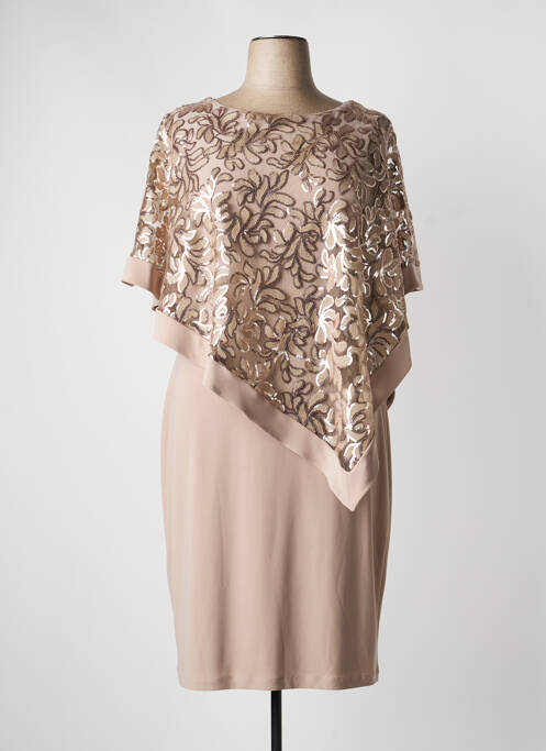 Robe mi-longue manches courtes manches courtes beige JOSEPH RIBKOFF femme