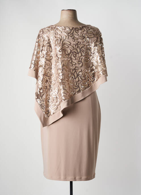 Robe mi-longue manches courtes manches courtes beige JOSEPH RIBKOFF femme