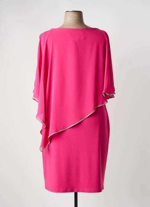 Robe mi-longue tissage crêpe manches courtes rose JOSEPH RIBKOFF femme
