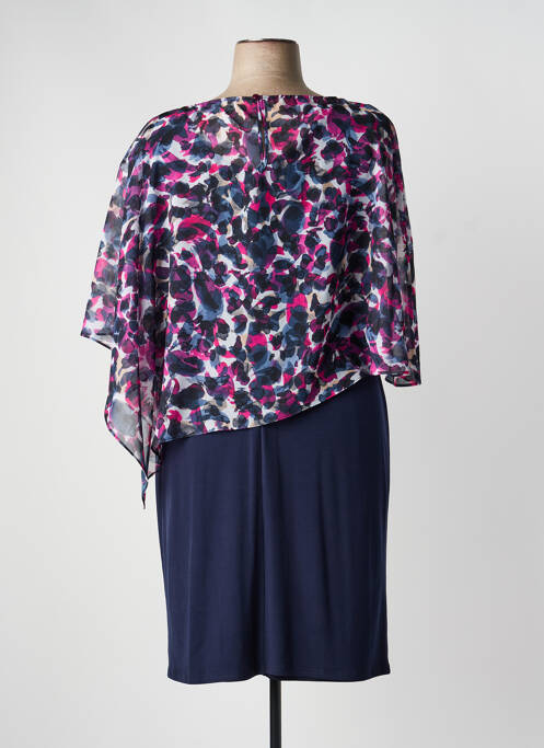 Robe mi-longue imprimé fantaisie manches courtes bleu VERA MONT femme