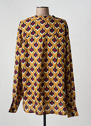 Blouse tissage popeline manches longues jaune STORIATIPIC femme