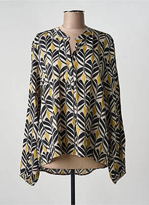 Blouse tissage popeline manches longues noir STORIATIPIC femme