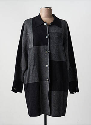 Gilet manches longues fermeture boutonnée sur le devant gris MARBLE femme