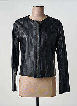 Veste en cuir coupe cintrée noir L'UNIVERS DU LUXE femme