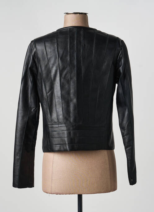 Veste en cuir coupe cintrée noir L'UNIVERS DU LUXE femme