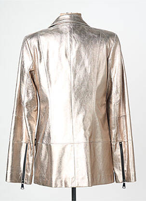 Veste en cuir fermeture zip séparable argent L'UNIVERS DU LUXE femme