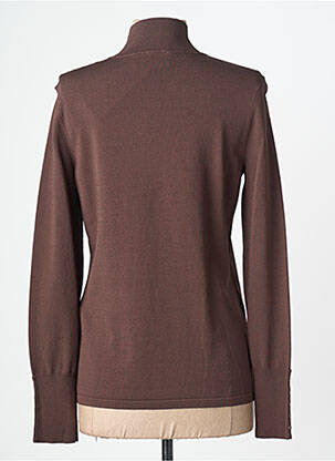 Pull coupe cintrée manches longues marron JOSEPH RIBKOFF femme