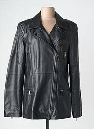 Veste en cuir fermeture zip séparable noir L'UNIVERS DU LUXE femme