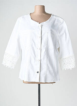 Veste casual col rond blanc JOSEPH RIBKOFF femme