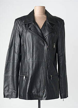 Veste en cuir finition intérieure doublure satiné noir L'UNIVERS DU LUXE femme