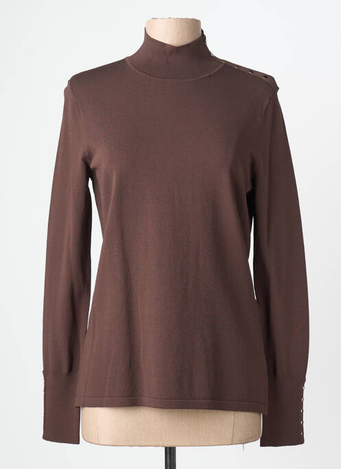Pull coupe cintrée manches longues marron JOSEPH RIBKOFF femme