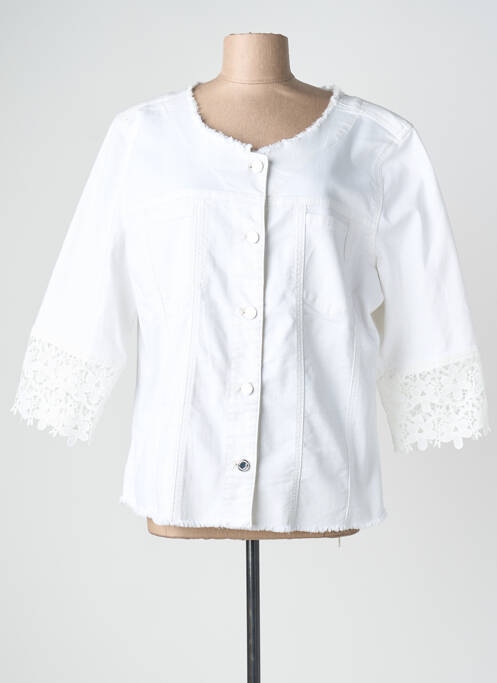Veste casual col rond blanc JOSEPH RIBKOFF femme