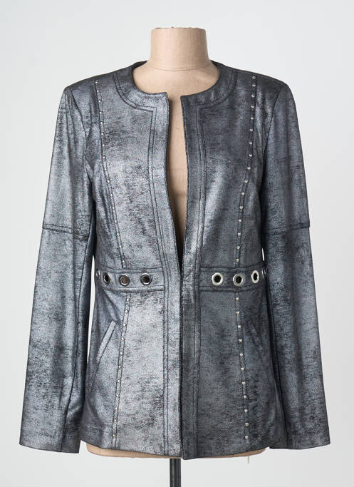 Veste chic col rond argent JOSEPH RIBKOFF femme