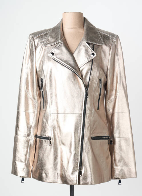 Veste en cuir poches argent L'UNIVERS DU LUXE femme