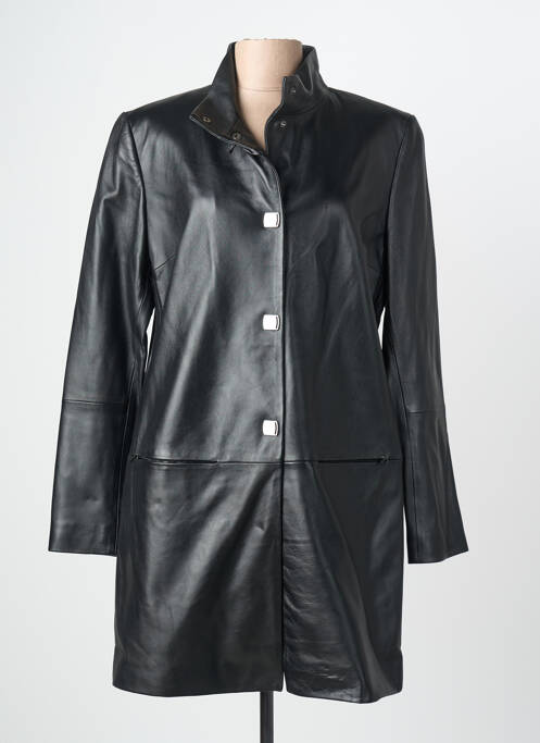 Veste en cuir col col montant noir L'UNIVERS DU LUXE femme