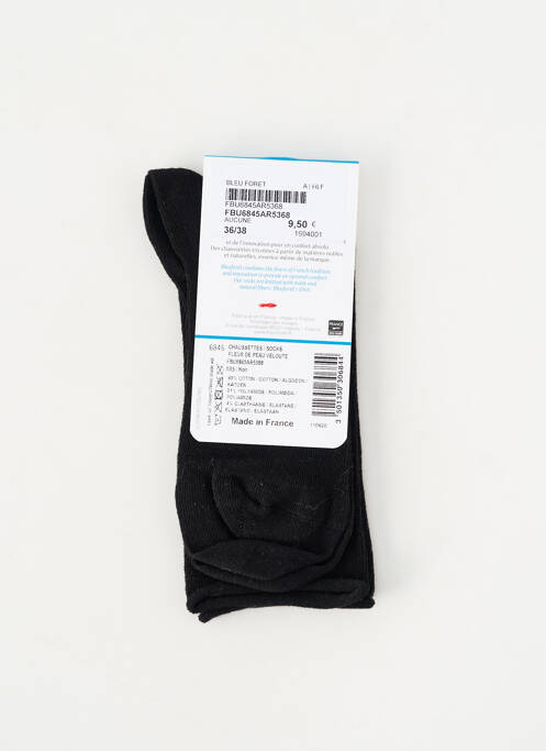 Chaussettes coutures renforcées noir BLEU FORET femme