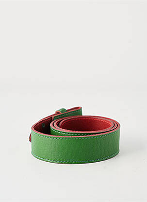 Ceinture tissage simili-cuir vert YOLETE femme