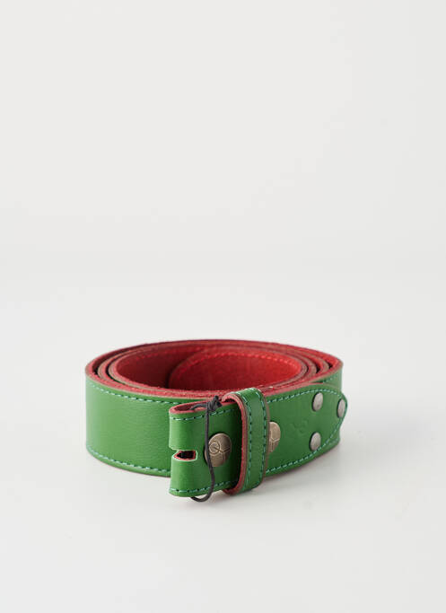 Ceinture fermeture pointe poinçonnée vert YOLETE femme