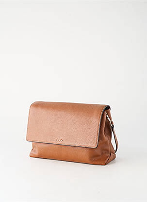 Sac multipoches forme rectangulaire marron DEVERNOIS femme