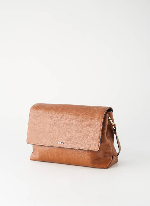 Sac multipoches forme rectangulaire marron DEVERNOIS femme