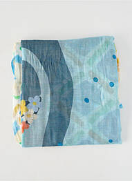 Foulard tissage popeline bleu STORIATIPIC femme