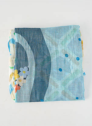 Foulard tissage popeline bleu STORIATIPIC femme