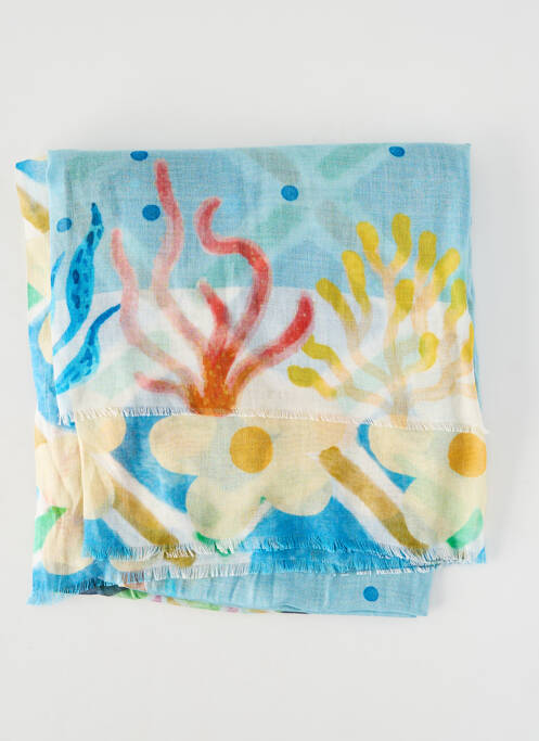 Foulard tissage popeline bleu STORIATIPIC femme