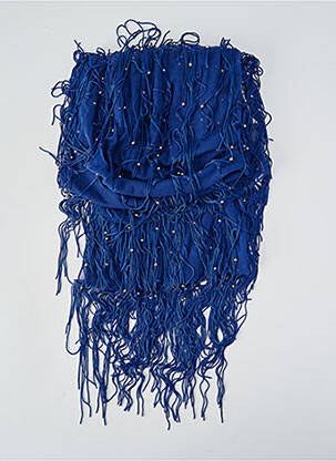 Foulard finition franges bleu ETERN'ELLE femme