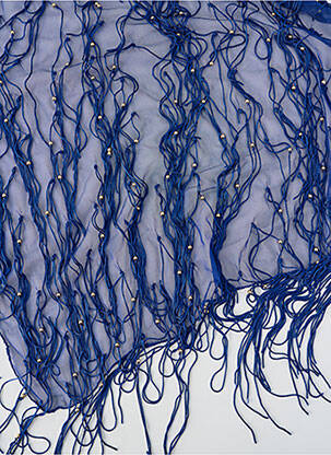 Foulard finition franges bleu ETERN'ELLE femme