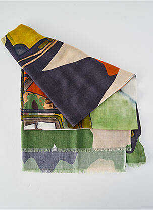 Foulard tissage popeline vert STORIATIPIC femme
