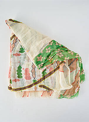 Foulard coutures renforcées vert STORIATIPIC femme