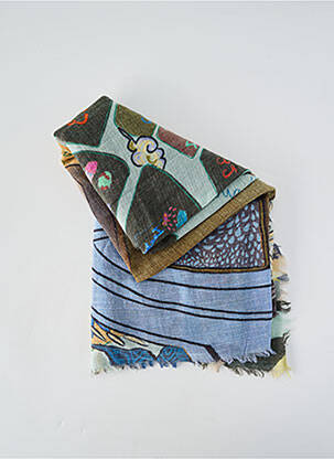 Foulard imprimé fantaisie bleu STORIATIPIC femme