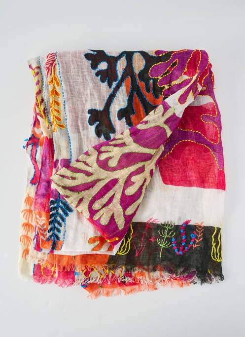 Foulard imprimé fantaisie blanc STORIATIPIC femme