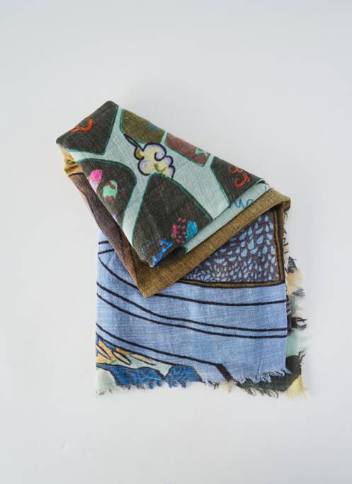 Foulard imprimé fantaisie bleu STORIATIPIC femme
