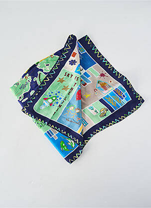 Foulard effet matière satinée bleu STORIATIPIC femme