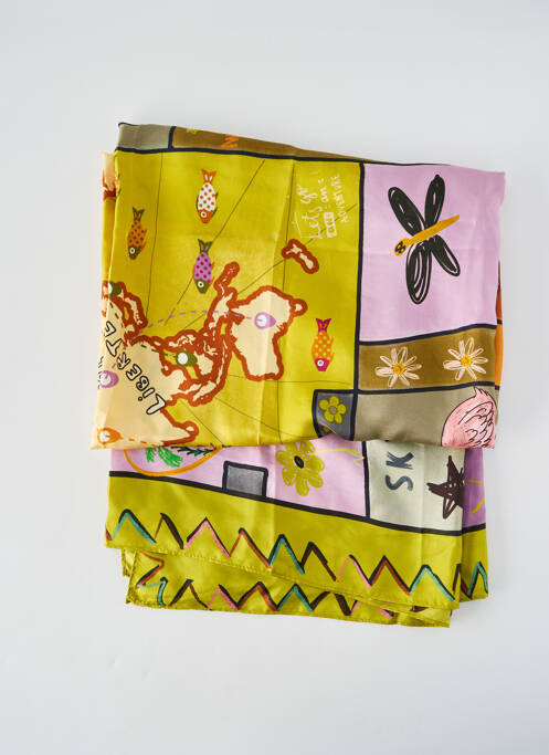 Foulard effet matière satinée vert STORIATIPIC femme