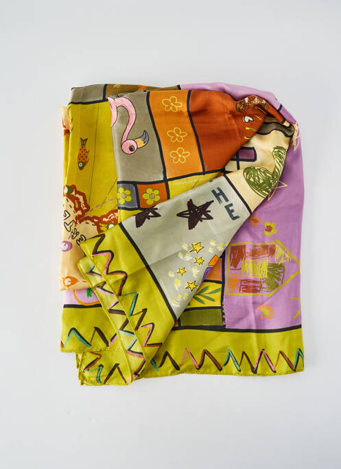 Foulard effet matière satinée vert STORIATIPIC femme
