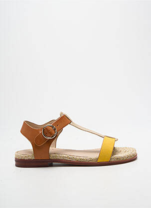 Sandales/nu pieds chiquet talon plat jusqu'à 3cm jaune ARMISTICE femme